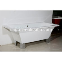 Acrylic solid surface rectangle discount freestanding bathtub with four legs